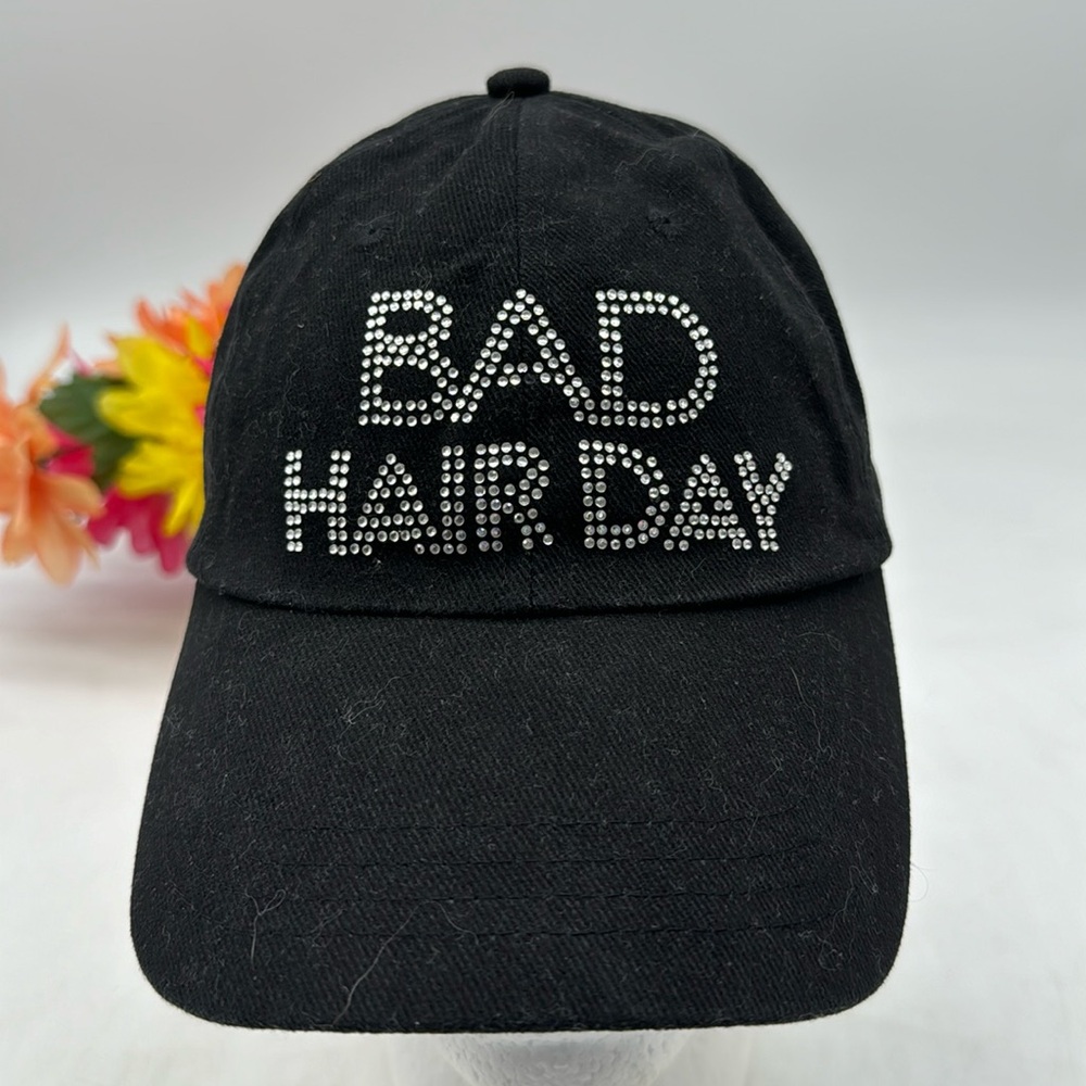 Bad Hair Day Black Sparkly Hat Adjustable HT5569D